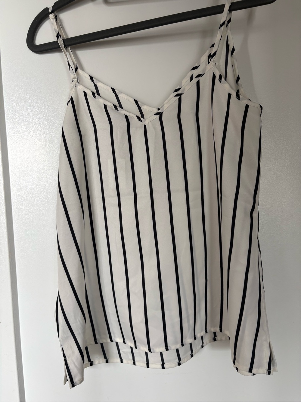 The Limited size M cami white with black stripes